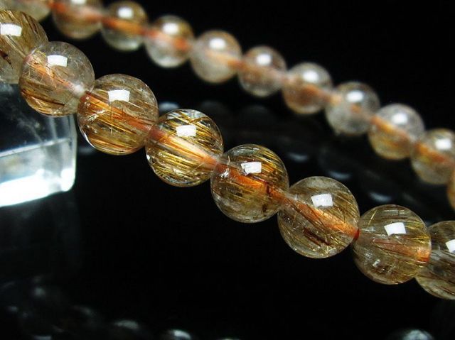 ファイナルグレード金針ルチル水晶ブレスレット 8mm [T15-10840]