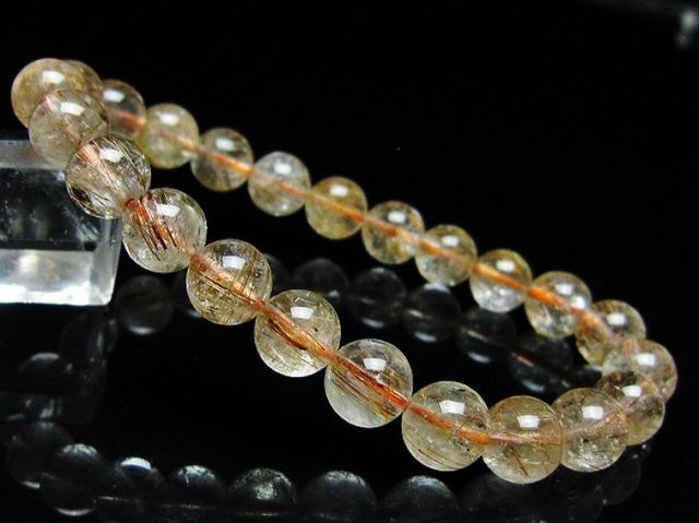 ファイナルグレード金針ルチル水晶ブレスレット 8mm [T15-10935]