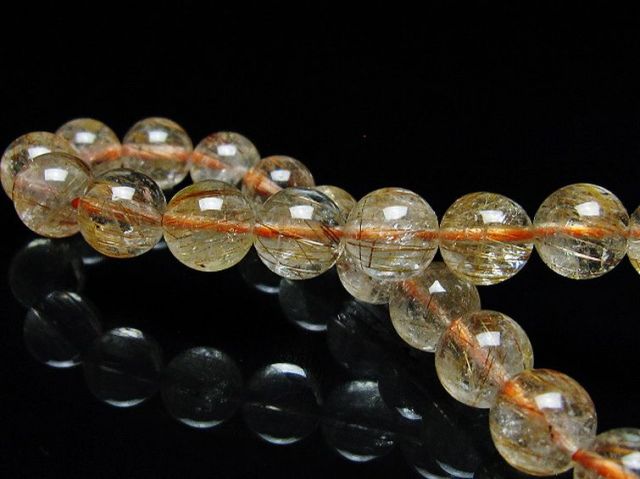 ファイナルグレード金針ルチル水晶ブレスレット 8mm [T15-10935]