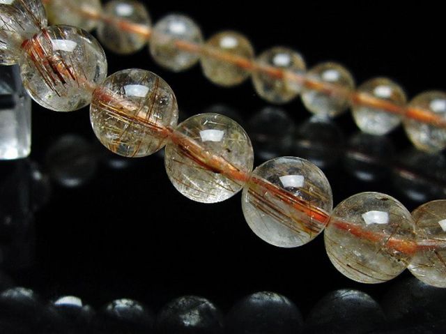 ファイナルグレード金針ルチル水晶ブレスレット 8mm [T15-10935]