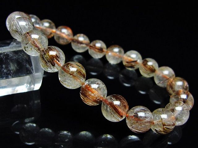 ファイナルグレード金針ルチル水晶ブレスレット 8mm [T15-11002]