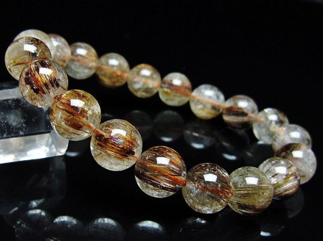 ファイナルグレード金針ルチル水晶ブレスレット 11mm [T15-11016]