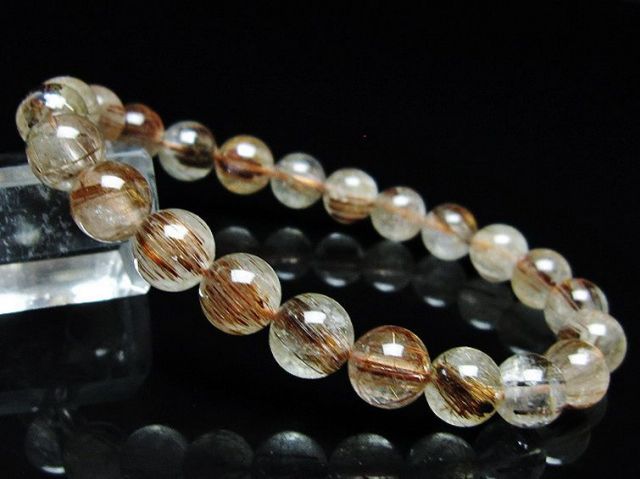 ファイナルグレード金針ルチル水晶ブレスレット 8mm [T15-11041]