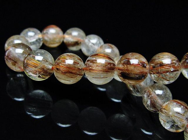 ファイナルグレード金針ルチル水晶ブレスレット 8mm [T15-11041]
