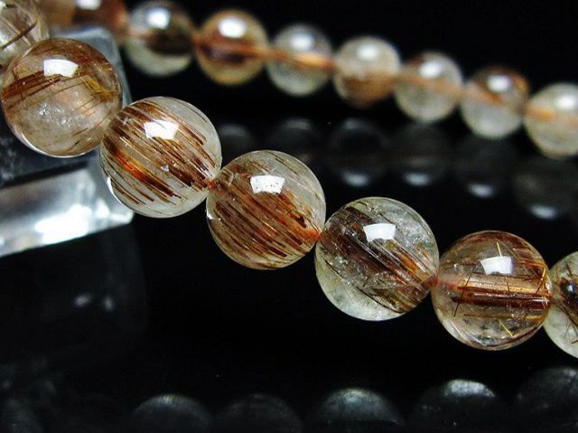 ファイナルグレード金針ルチル水晶ブレスレット 8mm [T15-11041]
