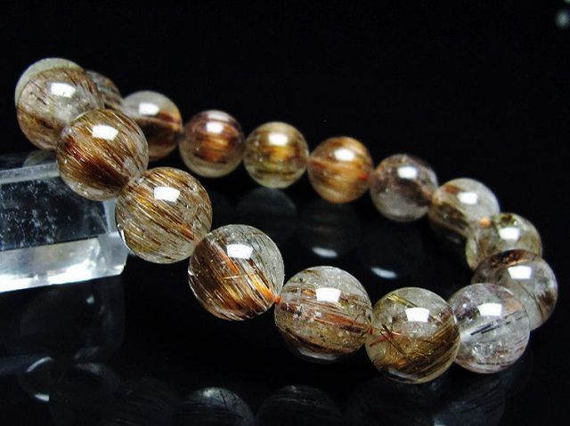 ファイナルグレード金針ルチル水晶ブレスレット 13mm [T15-11052]