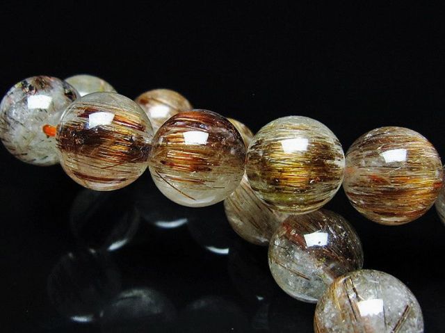 ファイナルグレード金針ルチル水晶ブレスレット 13mm [T15-11052]