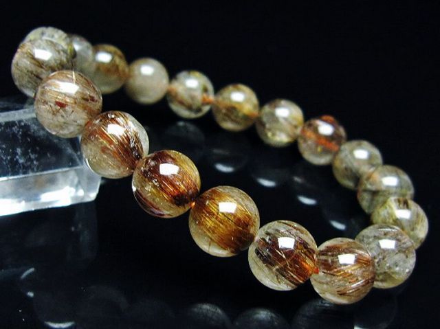 ファイナルグレード金針ルチル水晶ブレスレット 10mm [T15-11058]