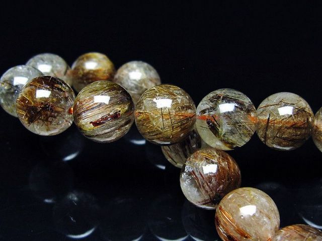 ファイナルグレード金針ルチル水晶ブレスレット 10mm [T15-11058]