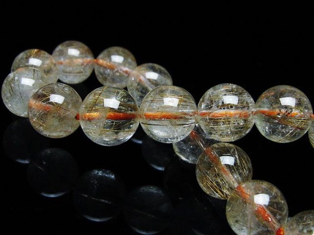 ファイナルグレード金針ルチル水晶ブレスレット 11mm [t15-11121]