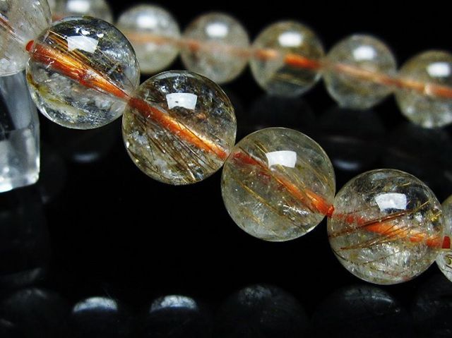 ファイナルグレード金針ルチル水晶ブレスレット 11mm [t15-11121]