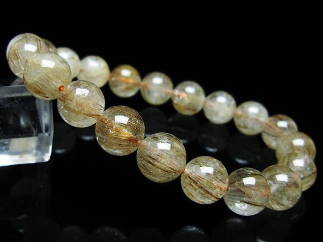 ファイナルグレード金針ルチル水晶ブレスレット 10mm [t15-11148]