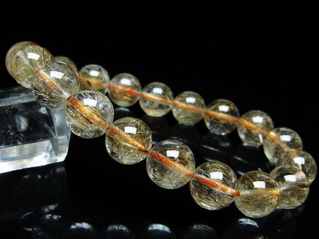 ファイナルグレード金針ルチル水晶ブレスレット 10mm [t15-11173]