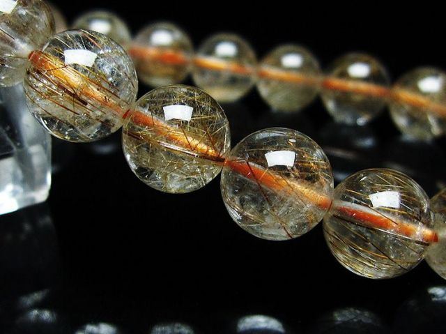ファイナルグレード金針ルチル水晶ブレスレット 10mm [t15-11173]