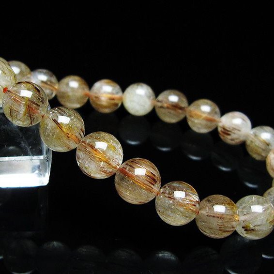 ファイナルグレード金針ルチル水晶ブレスレット 9mm [T15-11199]