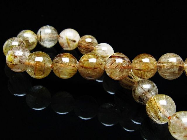 ファイナルグレード金針ルチル水晶ブレスレット 8mm [t15-11241]