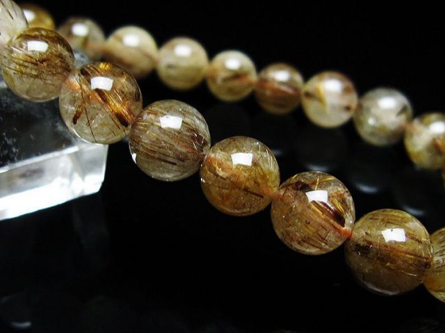 ファイナルグレード金針ルチル水晶ブレスレット 8mm [t15-11241]