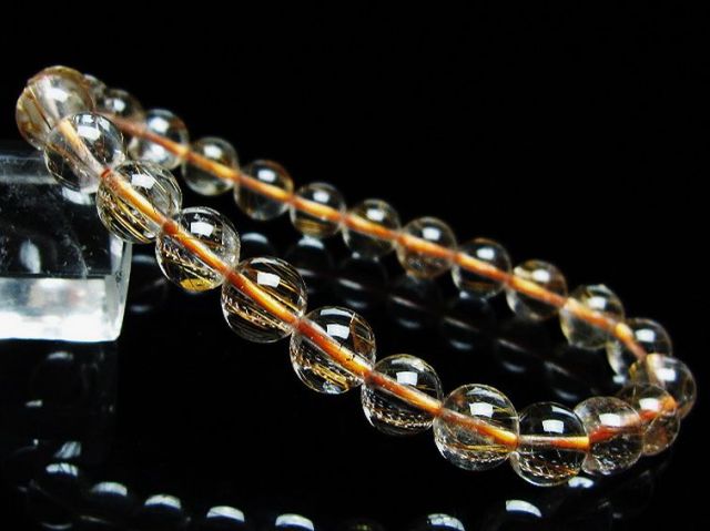 ファイナルグレード金針ルチル水晶ブレスレット 7mm [T15-11245]