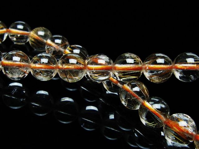 ファイナルグレード金針ルチル水晶ブレスレット 7mm [T15-11245]