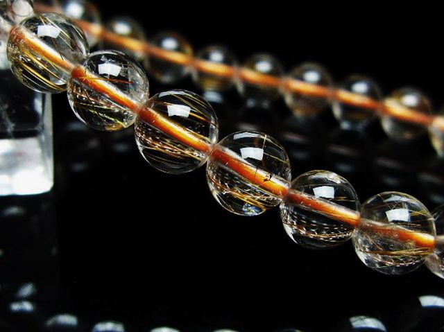 ファイナルグレード金針ルチル水晶ブレスレット 7mm [T15-11245]