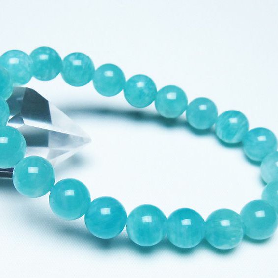 アマゾナイト　ブレスレット 8㎜玉　径15.5㎝　BRA-0139 パワーストーン 天然石 アマゾナイトブレスレット 9mm [T161-11961]