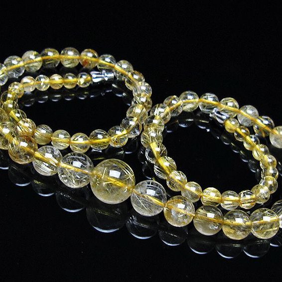 ゴールドタイチンルチルネックレス 11mm [t162-683]
