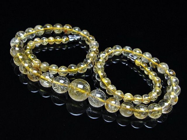 ゴールドタイチンルチルネックレス 11mm [t162-683]