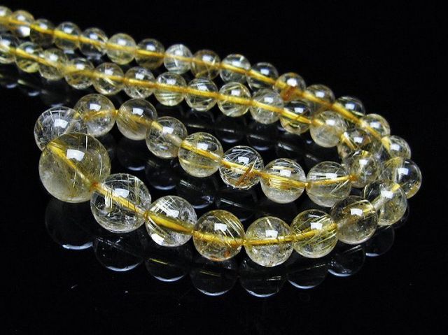 ゴールドタイチンルチルネックレス 11mm [t162-683]