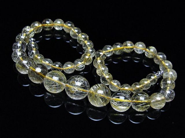 ゴールドタイチンルチルネックレス 14mm [t162-689]