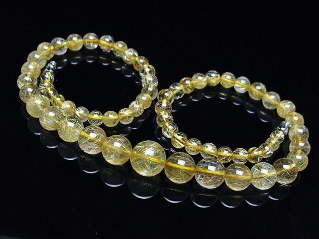 ゴールドタイチンルチルネックレス 11mm [t162-703]
