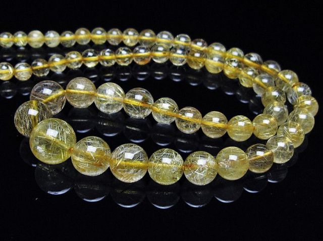 ゴールドタイチンルチルネックレス 11mm [t162-703]