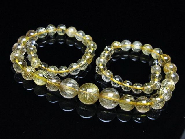 ゴールドタイチンルチルネックレス 12mm [t162-720]
