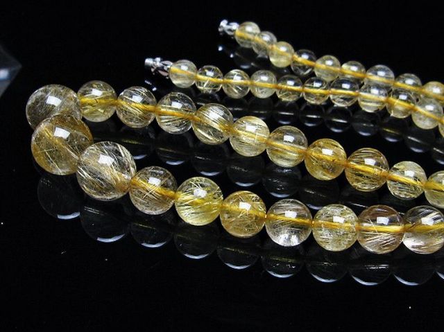 ゴールドタイチンルチルネックレス 12mm [t162-720]