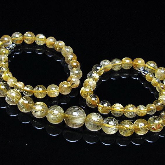 ゴールドタイチンルチルネックレス 10mm [T162-724]