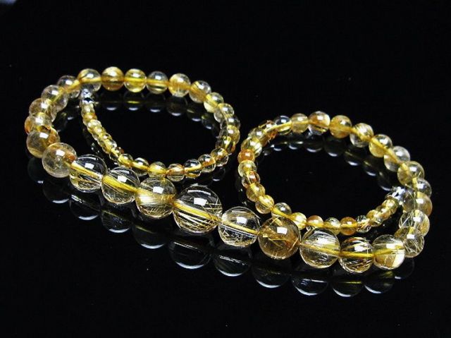 ゴールドタイチンルチルネックレス 11mm [t162-732]