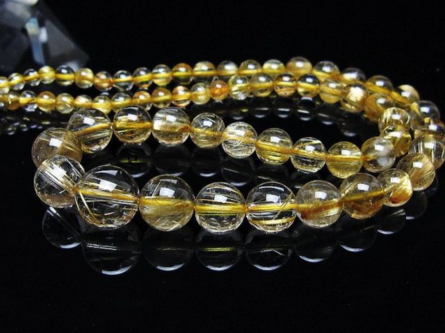 ゴールドタイチンルチルネックレス 11mm [t162-732]