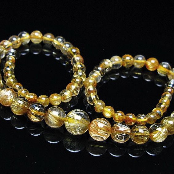 ゴールドタイチンルチルネックレス 10mm [t162-764]