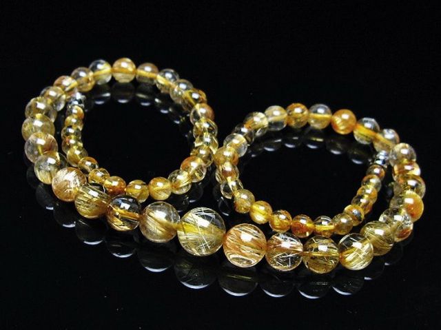 ゴールドタイチンルチルネックレス 10mm [t162-764]