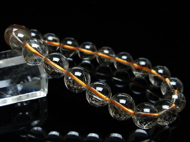 ゴールドタイチンルチルブレスレット 10mm [T171-6771]