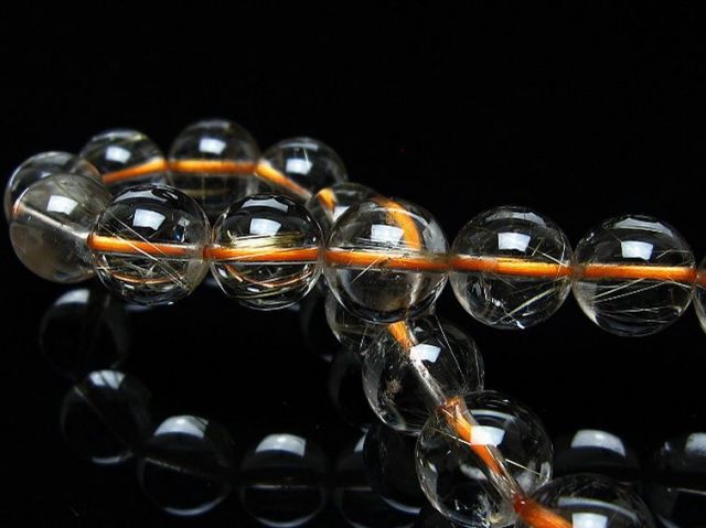ゴールドタイチンルチルブレスレット 10mm [T171-6771]