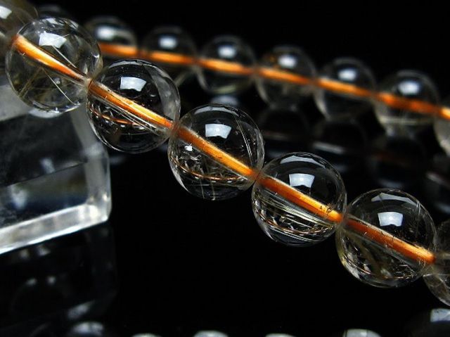ゴールドタイチンルチルブレスレット 10mm [T171-6771]