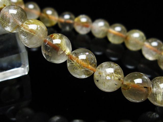 ゴールドタイチンルチルブレスレット 8mm [T171-6990]