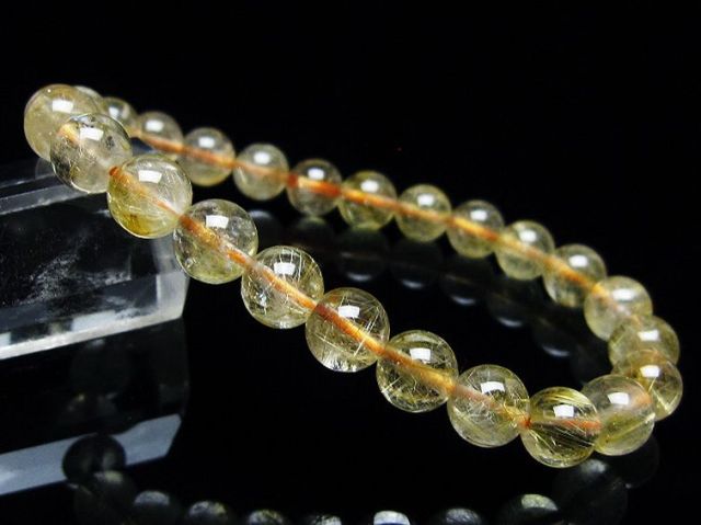 ゴールドタイチンルチルブレスレット 7mm [T171-7072]