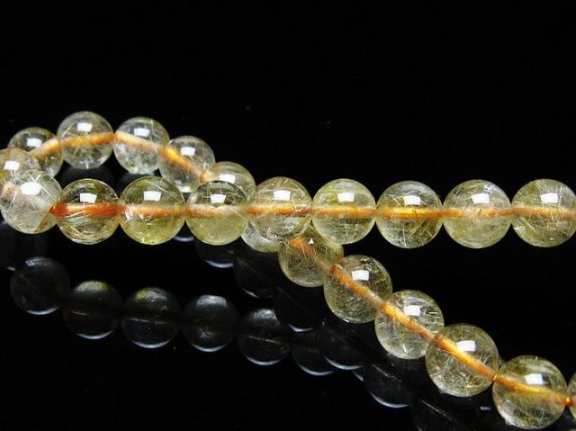ゴールドタイチンルチルブレスレット 7mm [T171-7072]