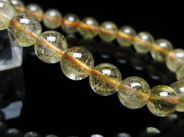 ゴールドタイチンルチルブレスレット 7mm [T171-7072]
