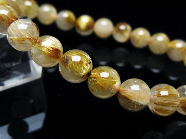 パワーストーン 天然石 ゴールドタイチンルチルブレスレット 7mm [T171