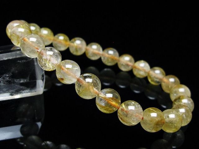 ゴールドタイチンルチルブレスレット 8mm [T171-7127]