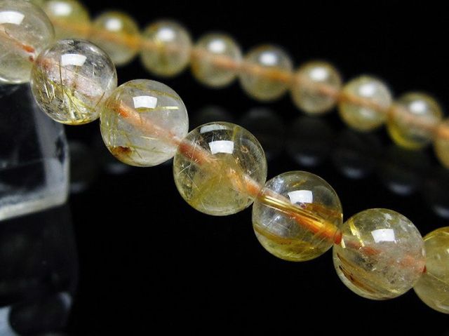 ゴールドタイチンルチルブレスレット 8mm [T171-7127]