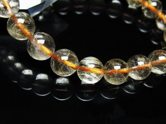 ゴールドタイチンルチルブレスレット 8mm [T171-7255]