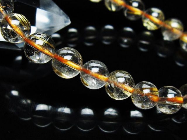 パワーストーン 天然石 ゴールドタイチンルチルブレスレット 8mm